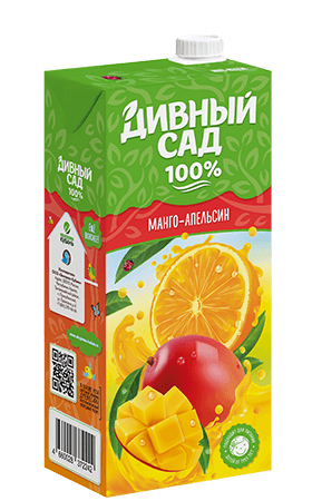 Упаковка 1 литр, напиток Дивный Сад со вкусом - Апельсин-Манго