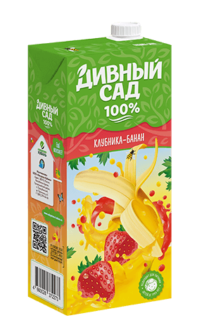 Упаковка 1 литр, напиток Дивный Сад со вкусом - Клубника-Банан