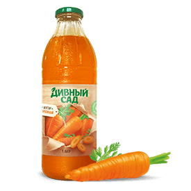 Нектар морковный с мякотью в стеклянной бутылке 1 литр