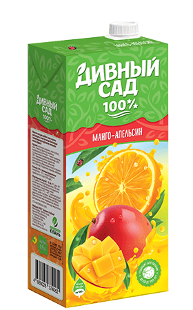 Упаковка 1 литр, нектар Дивный Сад - Манго-апельсин