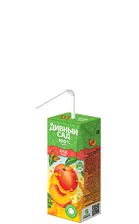Упаковка 0,2 литра, нектар Дивный Сад - Персик-яблоко